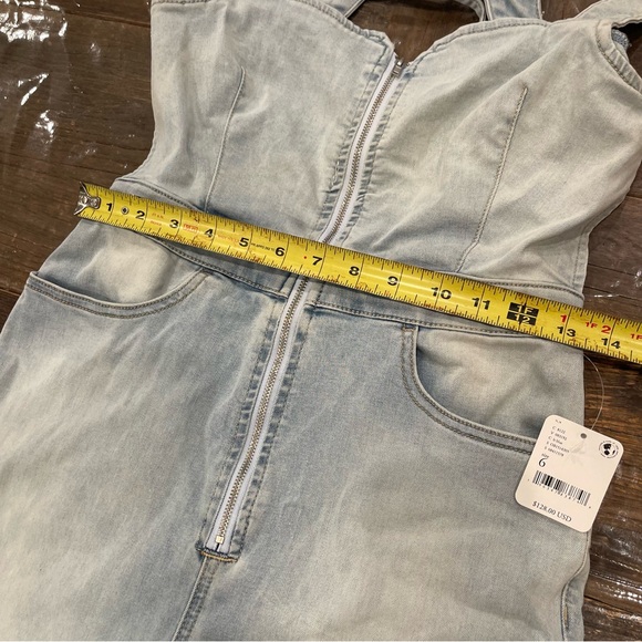 Free People light Blue crvy on 2nd ave one piece Jumpsuit with Wide Legs - Picture 7 of 16